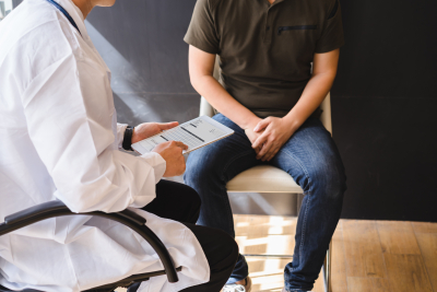 male doctor and testicular patient